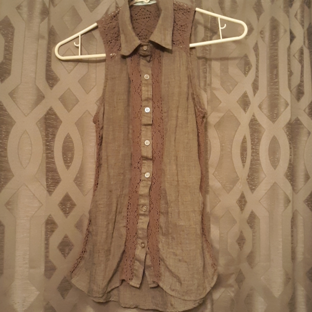 Grey Button down tank